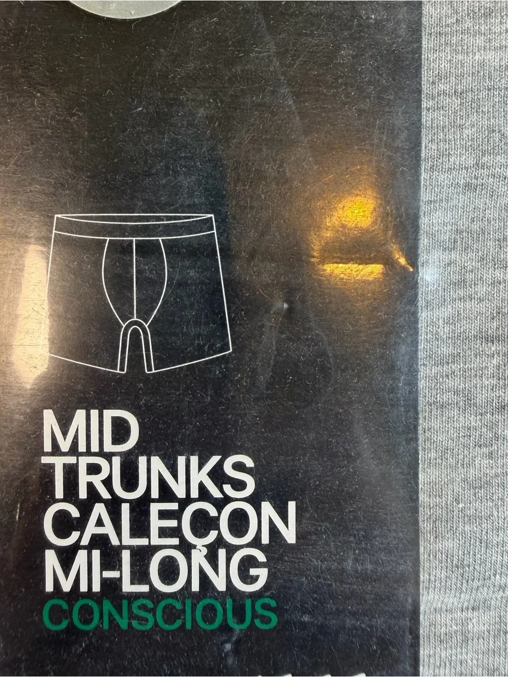 H&M Men’s szL (34-36) Light Gray Mid Trunks Boxer Briefs New In Package